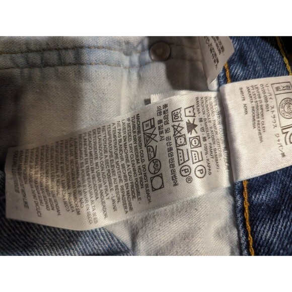 Levi's 505 Straight Leg Denim Blue Jeans Mid Wash 36 X 34 - Picture 11 of 11